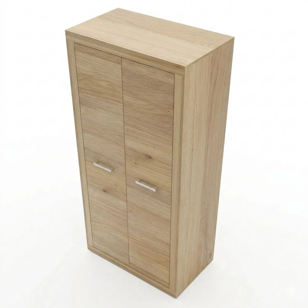 Moderner Mehrzweckschrank mit 2 Türen, schmal und praktisch, Holzdekor, 91,5 x 197,1 x 53,7 cm