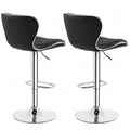 Höhenverstellbare Barhocker mit Rückenlehne und Fußstütze, belastbar bis 136 kg, 61-82,5 cm Sitzhöhe, für Esszimmer, Café, Bar, Salon, Küche, Schwarz, 2er-Set